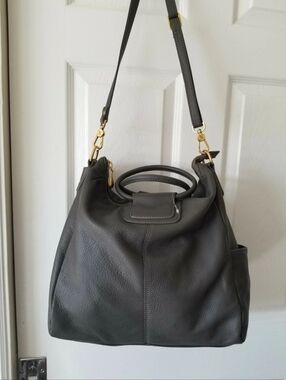 🆕🌹Hobo Bag w/Pockets, Gray Leather, Women's Purse (retail $350) + dust bag